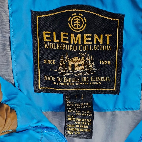 ELEMENT Skate Mens Small S Wolfeboro Hooded Jacket Windbreaker Color Block Strip - Picture 8 of 12